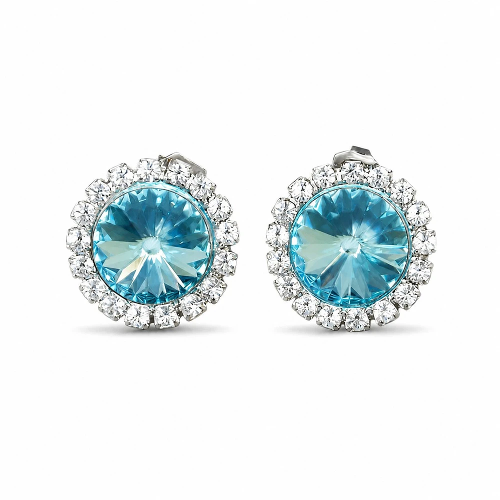 Diamond Sky Jewelry Auskarai „Clarice X (Aqua Bohemica)“ su Preciosa® kristalais