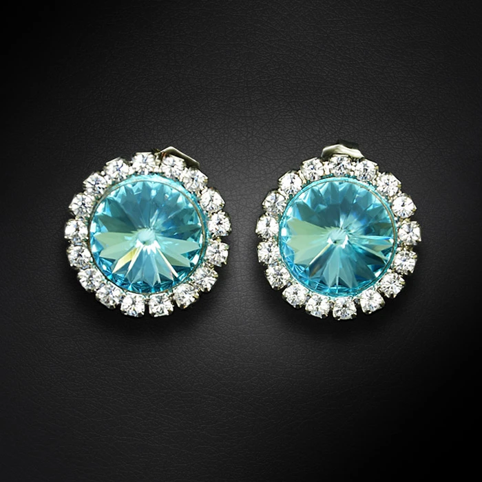 Diamond Sky Jewelry Auskarai „Clarice X (Aqua Bohemica)“ su Preciosa® kristalais