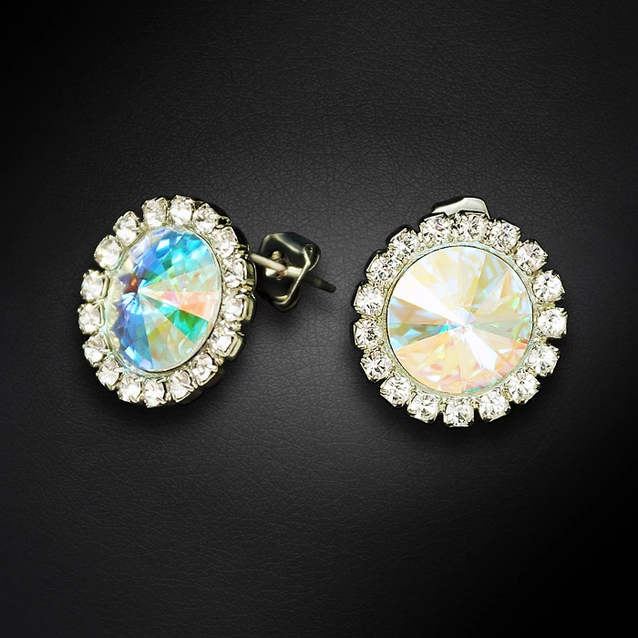 Diamond Sky Jewelry Auskarai „Clarice X (Aurora Borealis)“ su Preciosa® kristalais