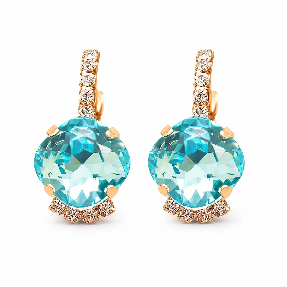 Diamond Sky Jewelry Auskarai „Crete (Aqua Bohemica)“ su Preciosa® kristalais