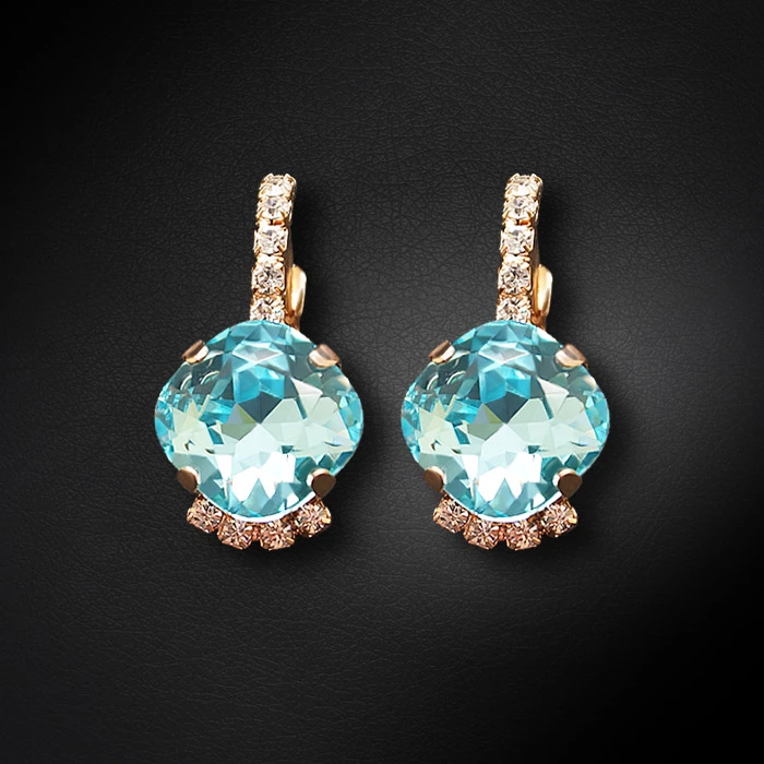 Diamond Sky Jewelry Auskarai „Crete (Aqua Bohemica)“ su Preciosa® kristalais