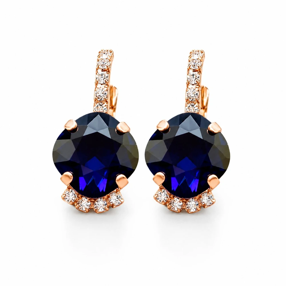 Diamond Sky Jewelry Auskarai „Crete (Dark Indigo)“ su Preciosa® kristalais