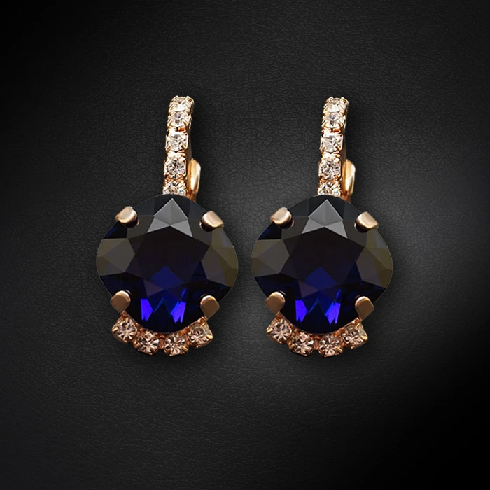 Diamond Sky Jewelry Auskarai „Crete (Dark Indigo)“ su Preciosa® kristalais