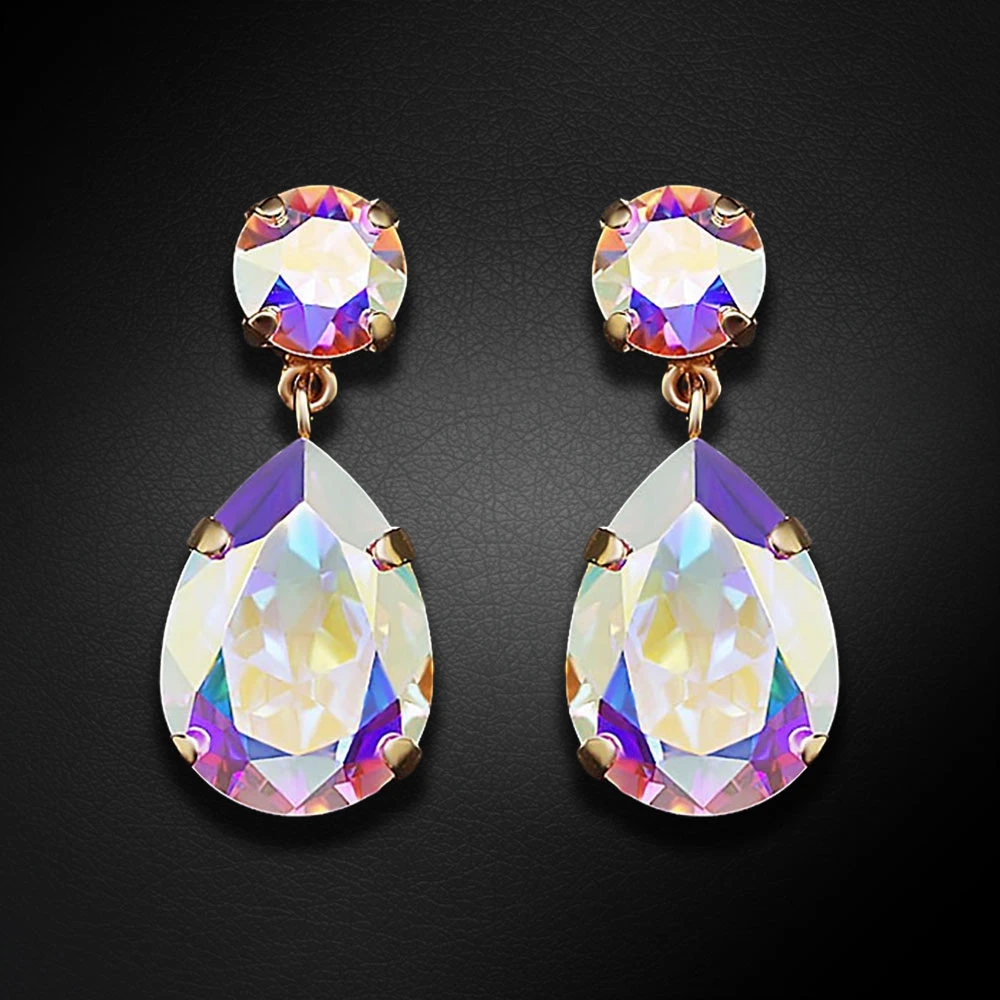 Diamond Sky Jewelry Auskarai „Crystal Drop IV (Aurora Borealis)“ su Swarovski® kristalais