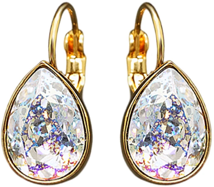 Diamond Sky Jewelry Auskarai „Crystal Drop (Baltas Patina)“ su Swarovski® kristalais