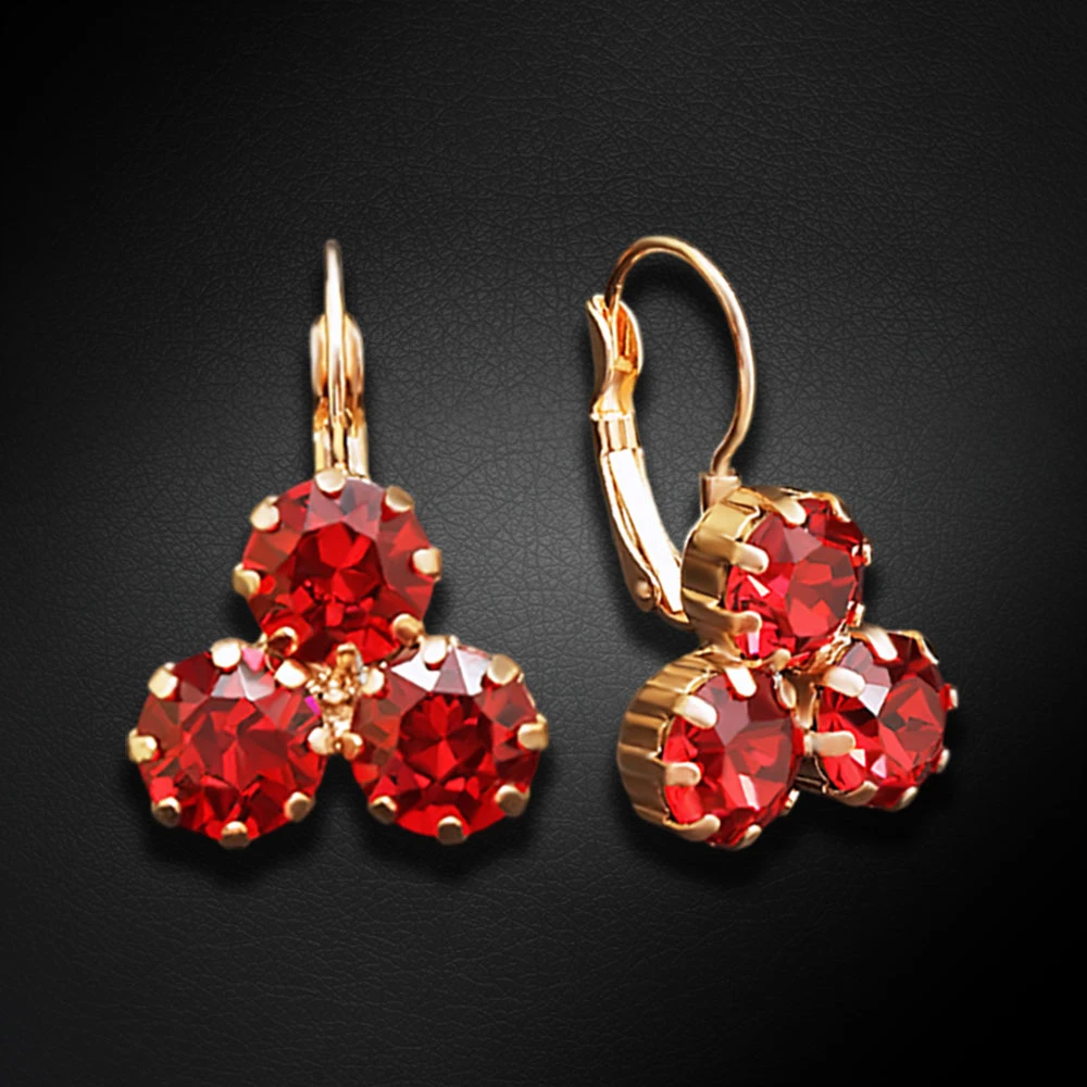 Diamond Sky Jewelry Auskarai „Crystal Lady II (Scarlet)“ su Swarovski® kristalais
