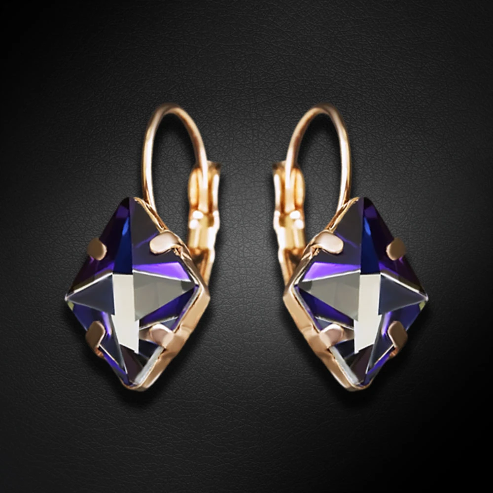 Diamond Sky Jewelry Auskarai „Crystal Rhombus III (Bermuda Mėlyna)“ su Swarovski® kristalais