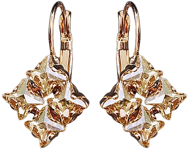 Diamond Sky Jewelry Auskarai „Crystal Twister (Golden Shadow)“ su Swarovski® kristalais