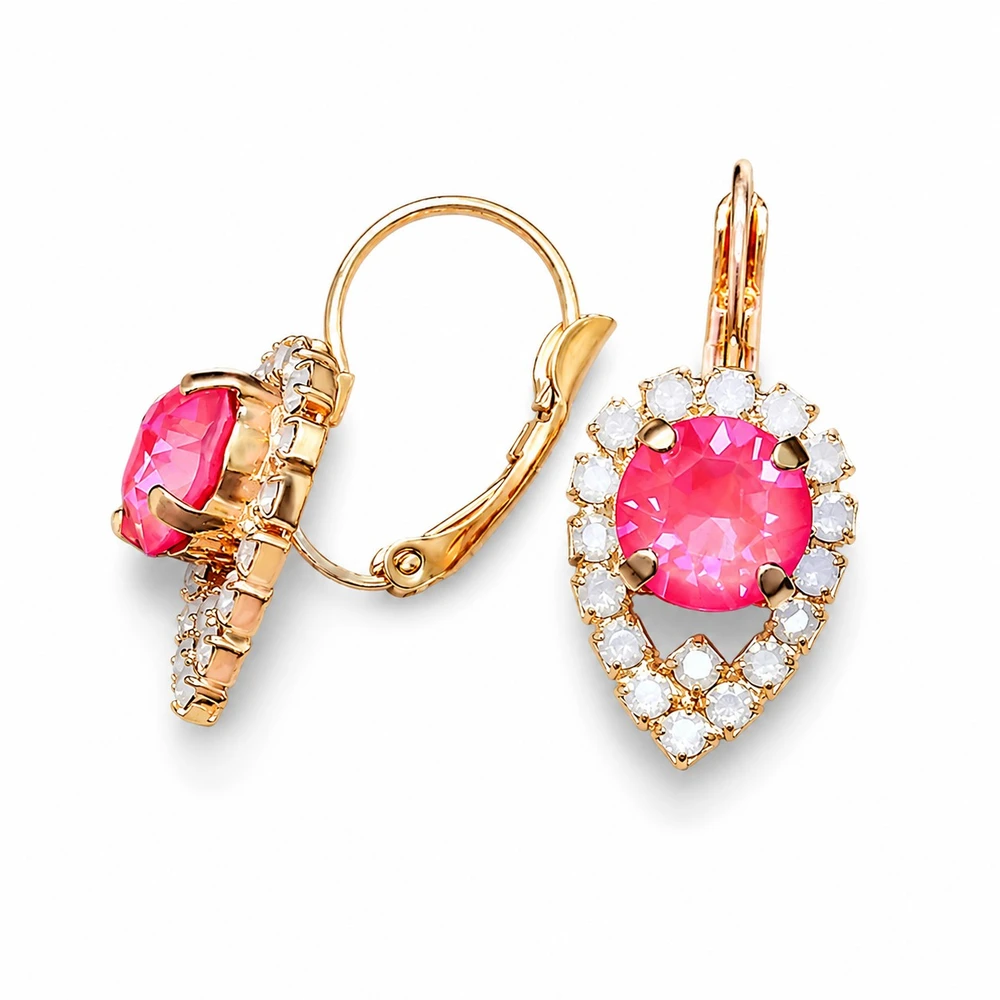 Diamond Sky Jewelry Auskarai „Diva (Lotus Rožinė DeLite)“ su Swarovski® kristalais