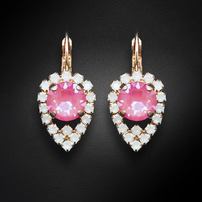 Diamond Sky Jewelry Auskarai „Diva (Lotus Rožinė DeLite)“ su Swarovski® kristalais