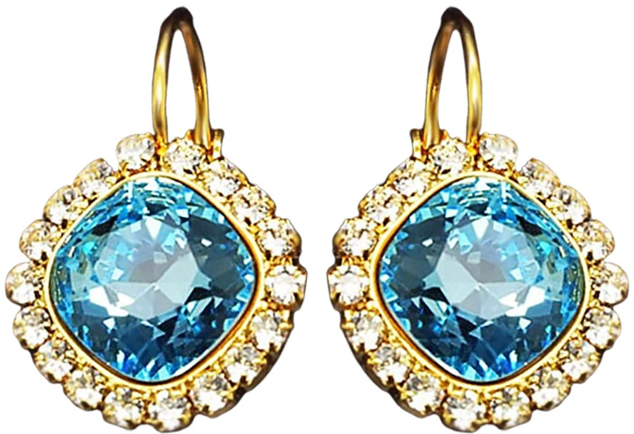 Diamond Sky Jewelry Auskarai „Glare III (Aquamarine Mėlyna)“ su Swarovski® kristalais