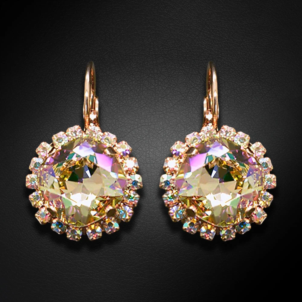 Diamond Sky Jewelry Auskarai „Glare III (Luminous Žalias)“ su Swarovski® kristalais