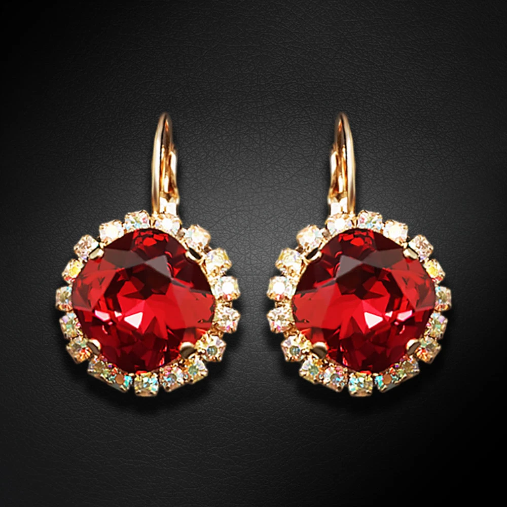 Diamond Sky Jewelry Auskarai „Glare III (Scarlet)“ su Swarovski® kristalais