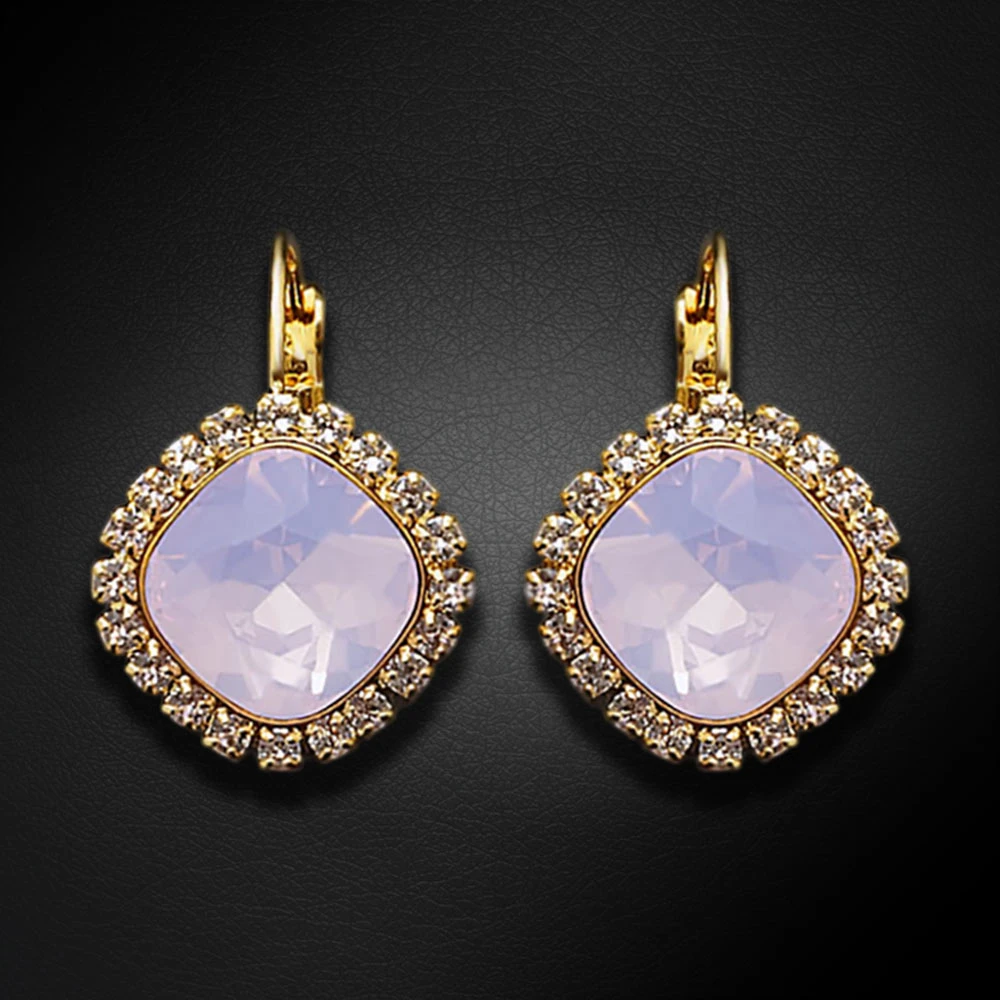Diamond Sky Jewelry Auskarai „Glare III (Rose Vanduo Opal)“ su Swarovski® kristalais