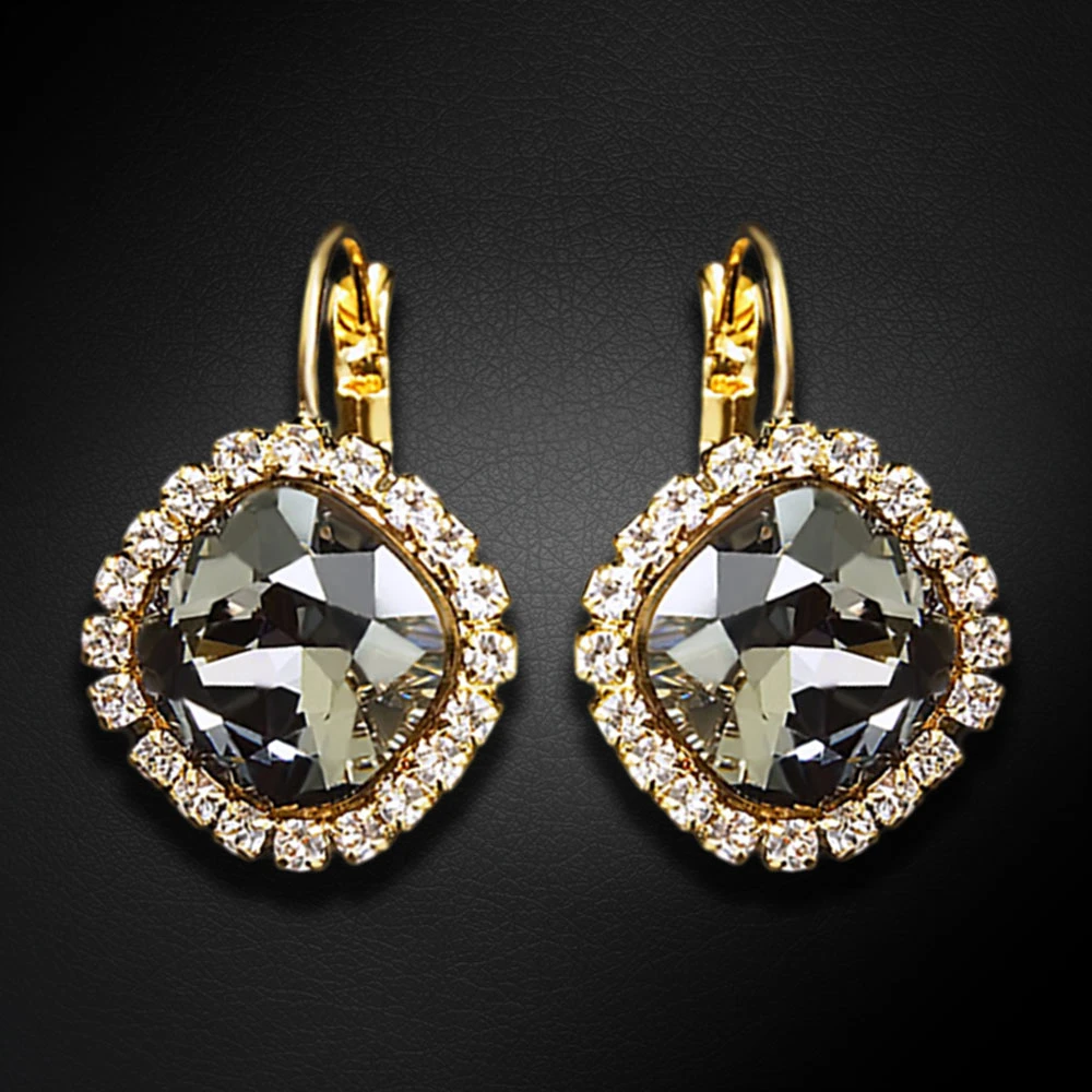 Diamond Sky Jewelry Auskarai „Glare III (Sidabrinis Shadow)“ su Swarovski® kristalais
