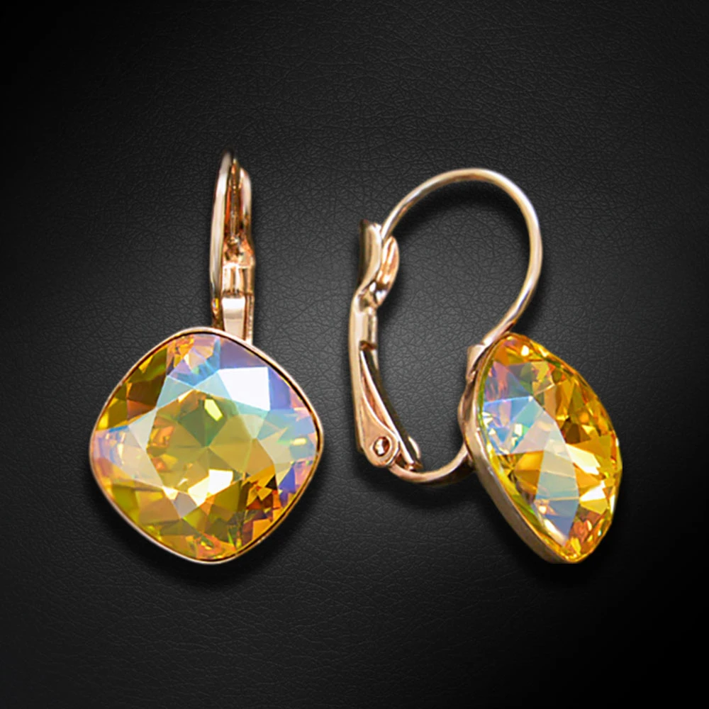 Diamond Sky Jewelry Auskarai „Glare IV (Light Topaz Shimmer)“ su Swarovski® kristalais