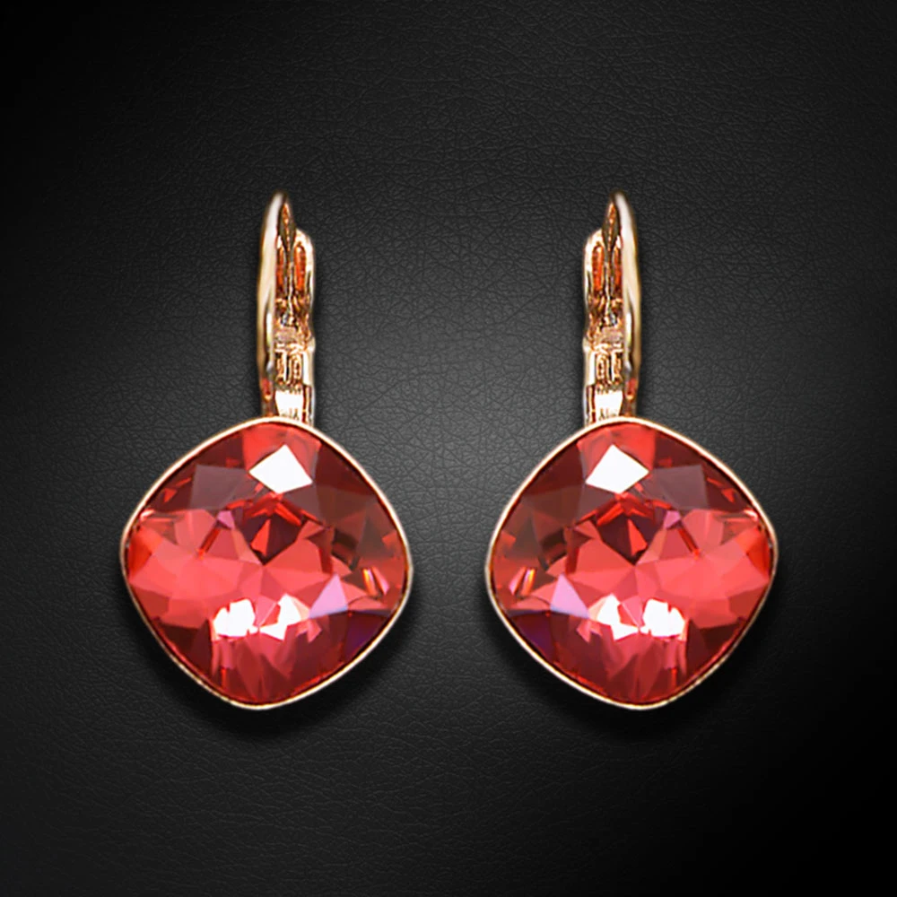Diamond Sky Jewelry Auskarai „Glare IV (Padparadscha)“ su Swarovski® kristalais
