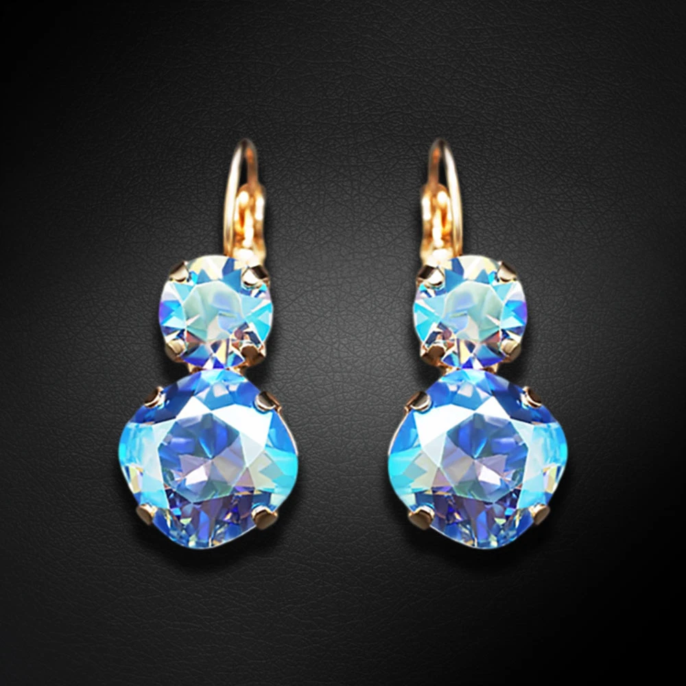 Diamond Sky Jewelry Auskarai „Glare VI (Light Sapphire Shimmer)“ su Swarovski® kristalais