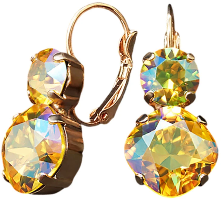 Diamond Sky Jewelry Auskarai „Glare VI (Light Topaz Shimmer)“ su Swarovski® kristalais