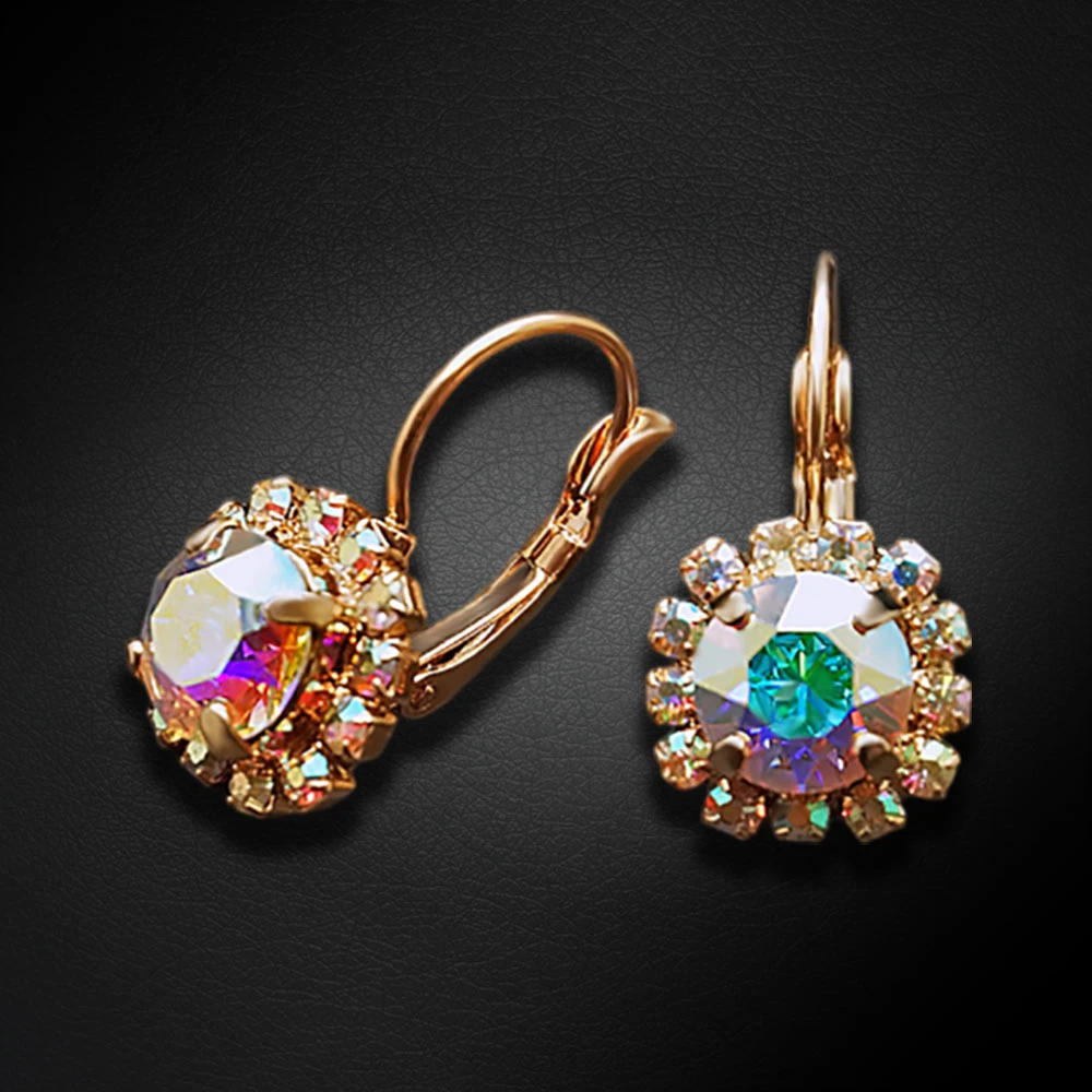 Diamond Sky Jewelry Auskarai „Glory II (Aurora Borealis)“ su Swarovski® kristalais