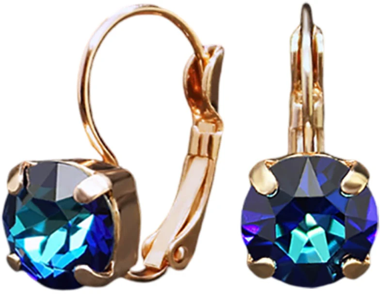 Diamond Sky Jewelry Auskarai „Glory II (Bermuda Mėlyna)“ su Swarovski® kristalais