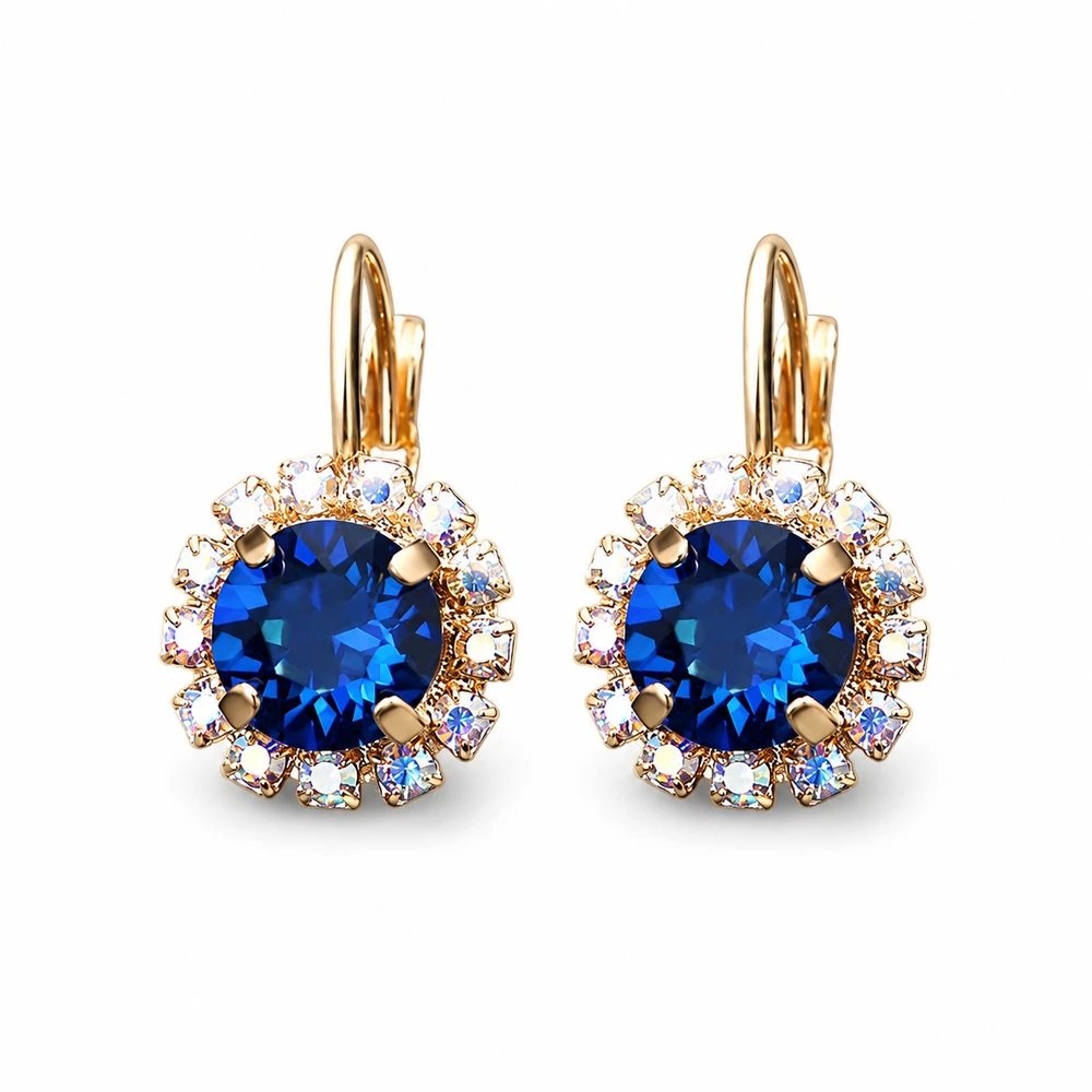 Diamond Sky Jewelry Auskarai „Glory II (Bermuda Mėlyna)“ su Swarovski® kristalais