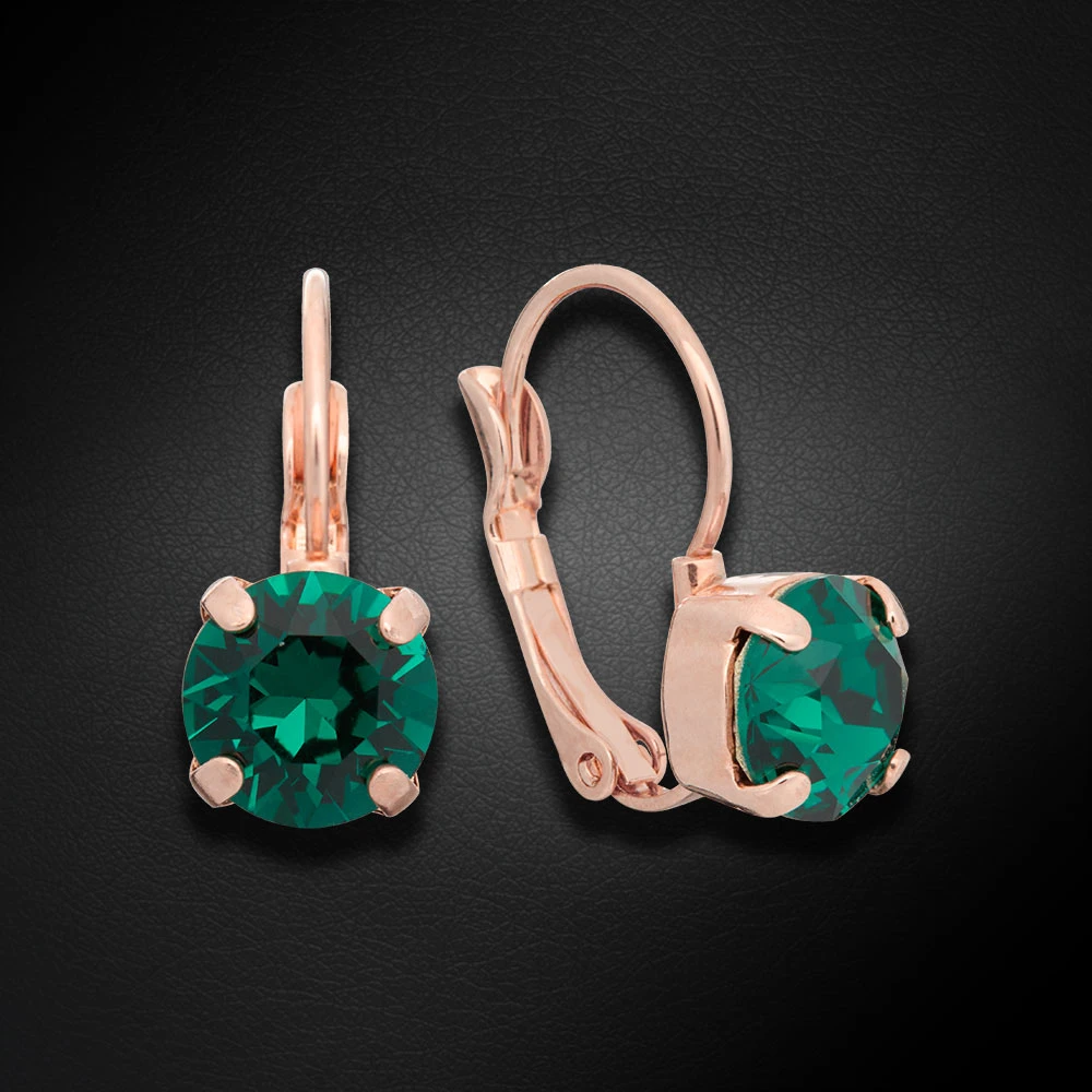 Diamond Sky Jewelry Auskarai „Glory II (Emerald)“ su Swarovski® kristalais
