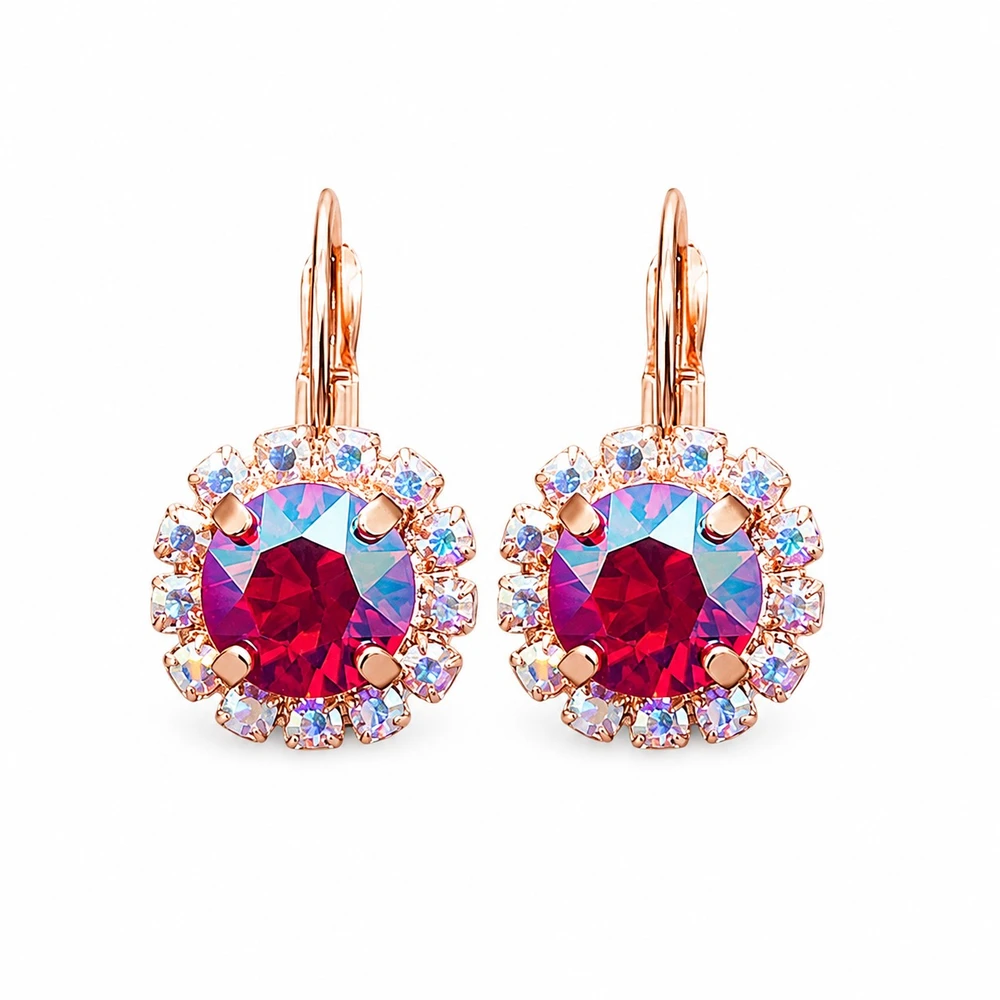 Diamond Sky Jewelry Auskarai „Glory II (Light Siam Shimmer)“ su Swarovski® kristalais