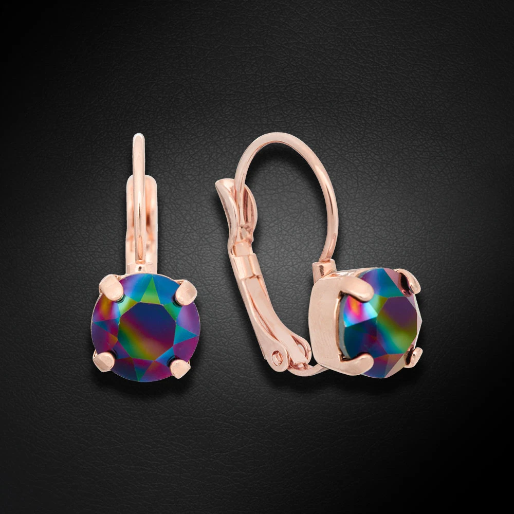 Diamond Sky Jewelry Auskarai „Glory II (Rainbow Dark)“ su Swarovski® kristalais