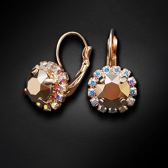 Diamond Sky Jewelry Auskarai „Glory II (Rose Gold)“ su Swarovski® kristalais