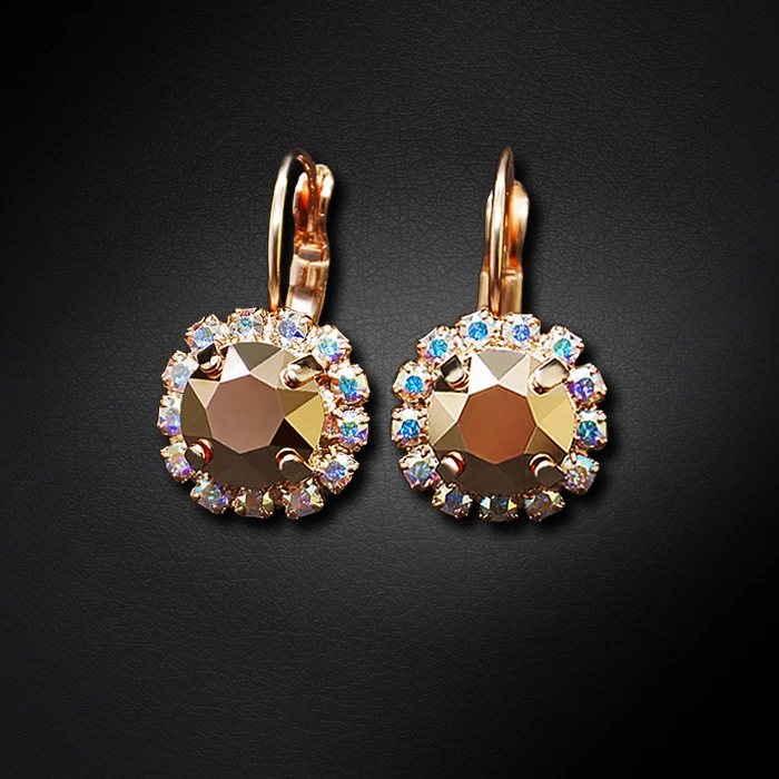 Diamond Sky Jewelry Auskarai „Glory II (Rose Gold)“ su Swarovski® kristalais