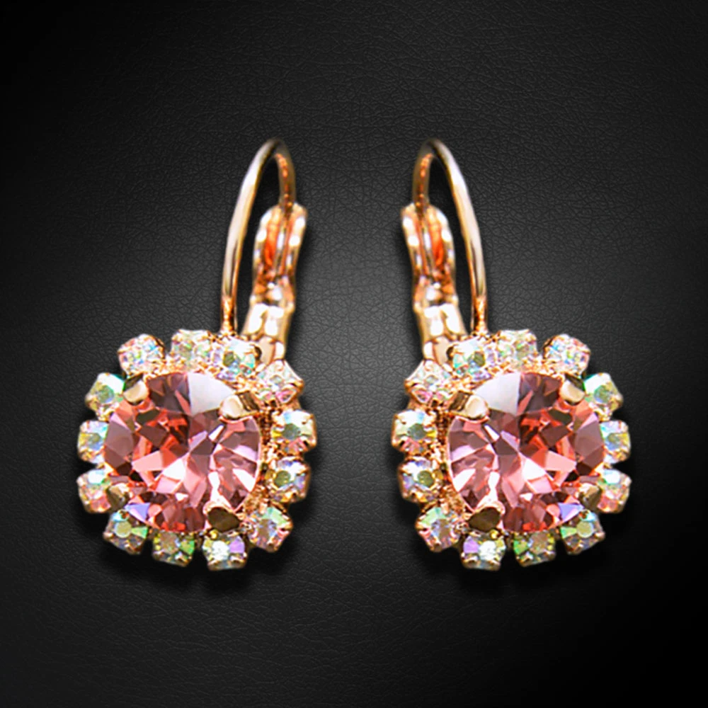Diamond Sky Jewelry Auskarai „Glory II (Rose Peach)“ su Swarovski® kristalais