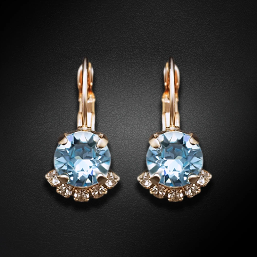 Diamond Sky Jewelry Auskarai „Glory III (Aquamarine Mėlyna)“ su Swarovski® kristalais