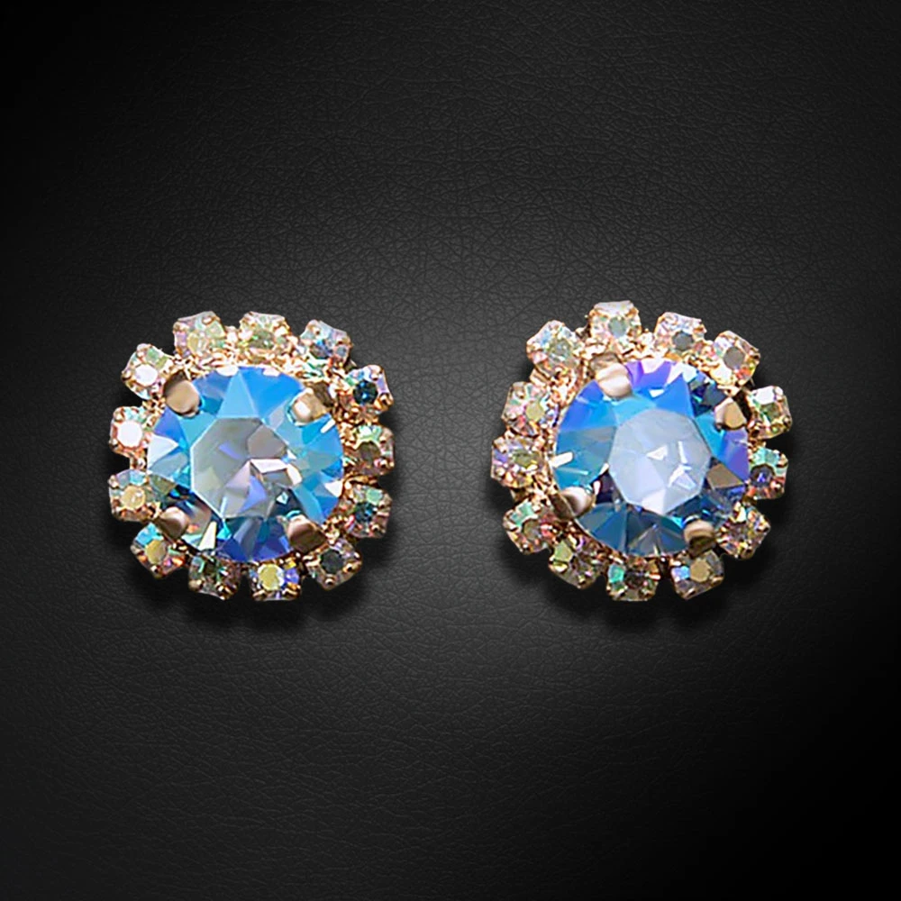 Diamond Sky Jewelry Auskarai „Glory III (Light Sapphire Shimmer)“ su Swarovski® kristalais