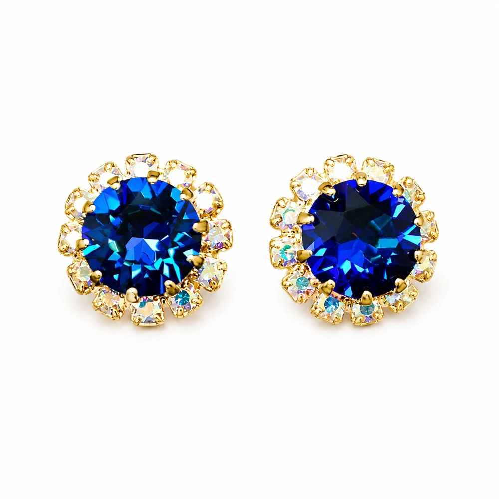 Diamond Sky Jewelry Auskarai „Glory III (Bermuda Mėlyna)“ su Swarovski® kristalais