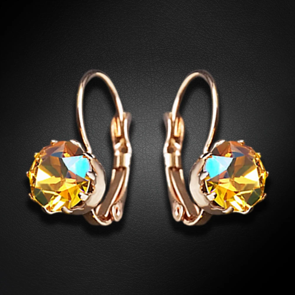 Diamond Sky Jewelry Auskarai „Glory (Light Topaz Shimmer)“ su Swarovski® kristalais