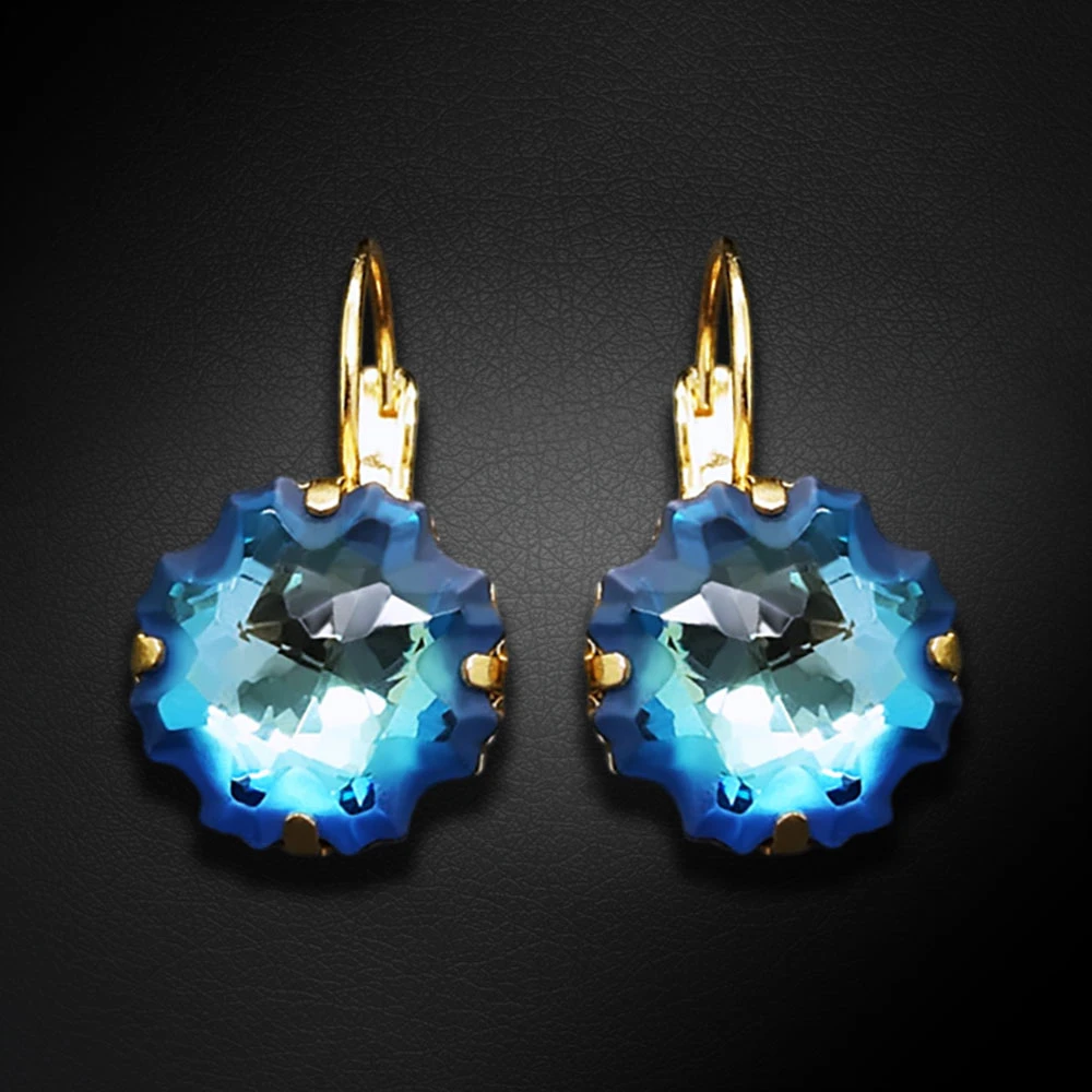 Diamond Sky Jewelry Auskarai „Gorgon (Bermuda Mėlyna)“ su Swarovski® kristalais