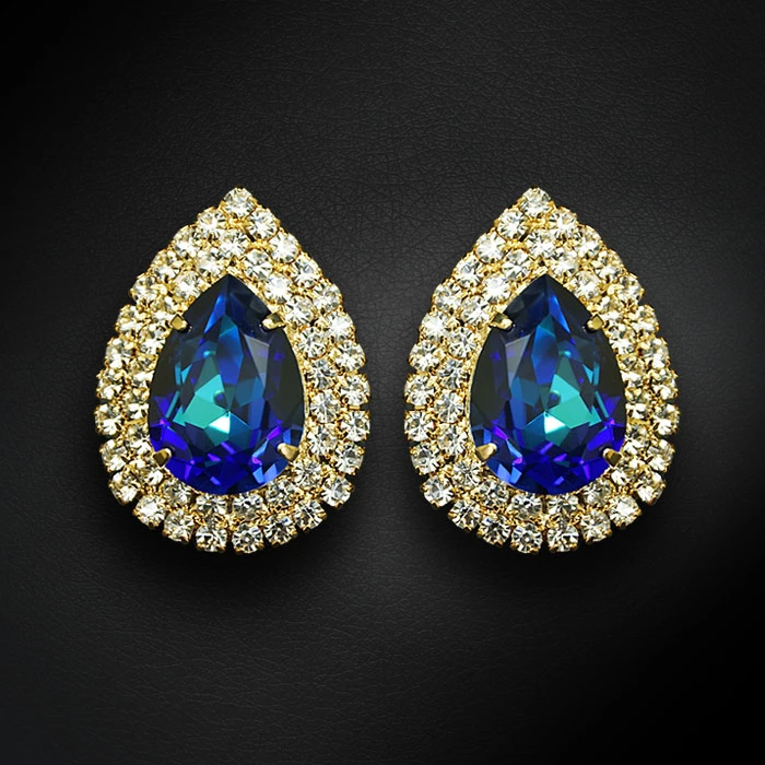 Diamond Sky Jewelry Auskarai „Jasmine (Bermuda Mėlyna)“ su Swarovski® kristalais