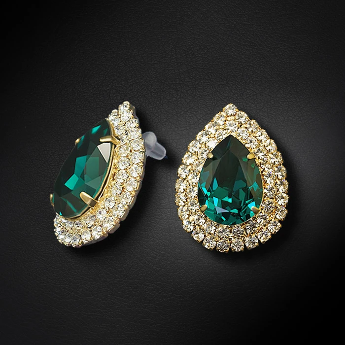 Diamond Sky Jewelry Auskarai „Jasmine (Emerald)“ su Swarovski® kristalais