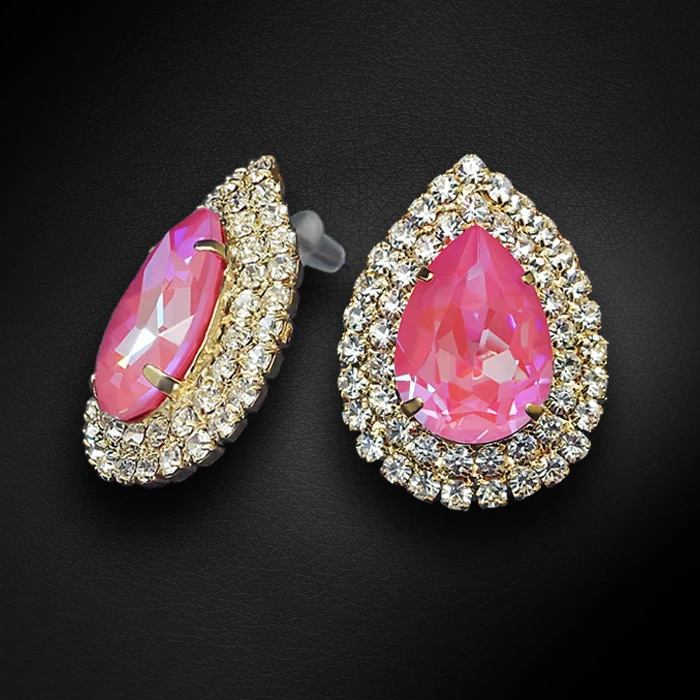 Diamond Sky Jewelry Auskarai „Jasmine (Lotus Rožinė DeLite)“ su Swarovski® kristalais