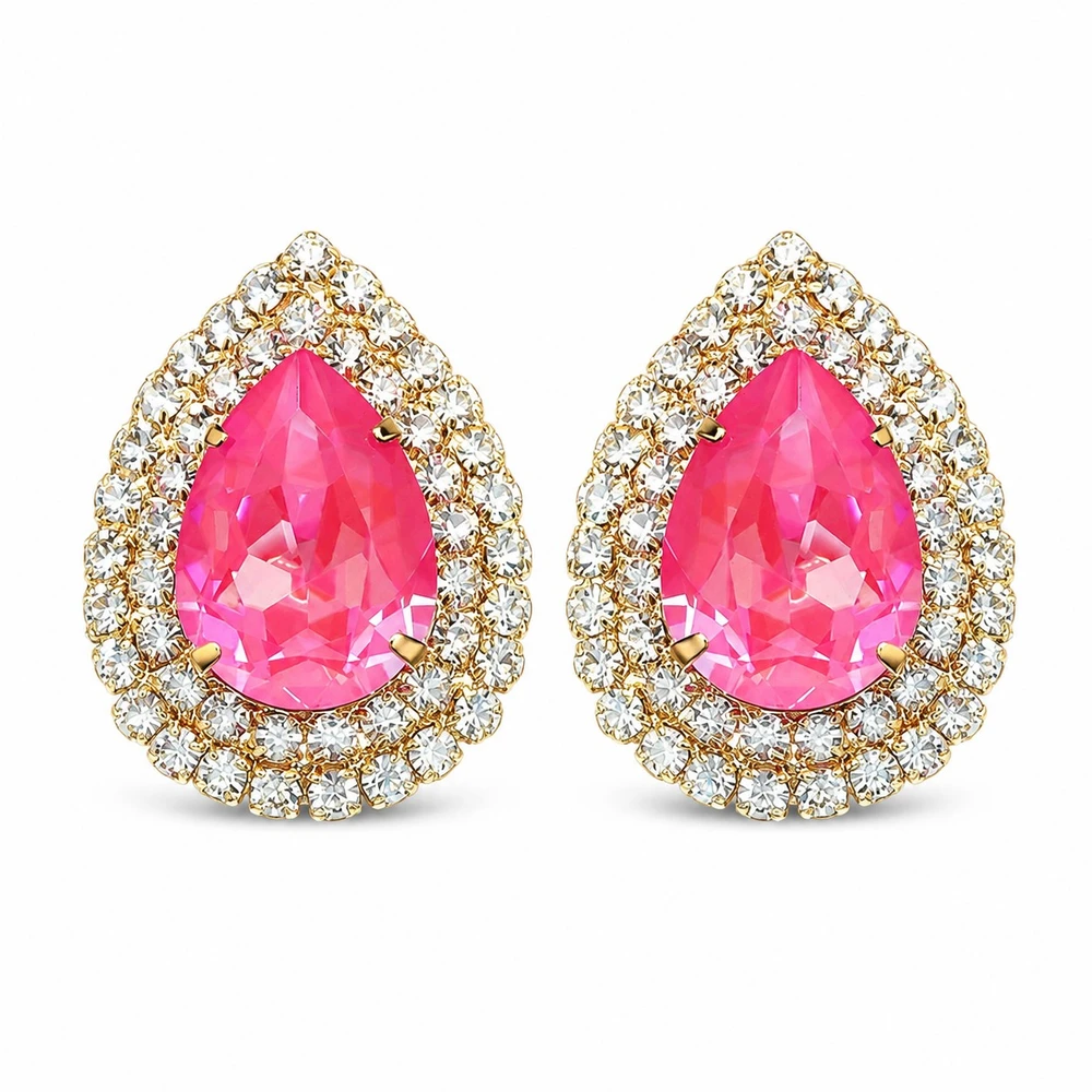 Diamond Sky Jewelry Auskarai „Jasmine (Lotus Rožinė DeLite)“ su Swarovski® kristalais