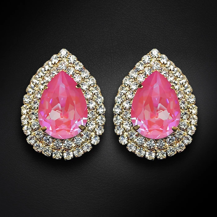 Diamond Sky Jewelry Auskarai „Jasmine (Lotus Rožinė DeLite)“ su Swarovski® kristalais