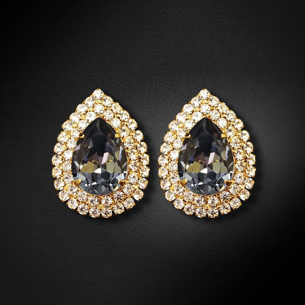 Diamond Sky Jewelry Auskarai „Jasmine (Sidabrinis Night)“ su Swarovski® kristalais