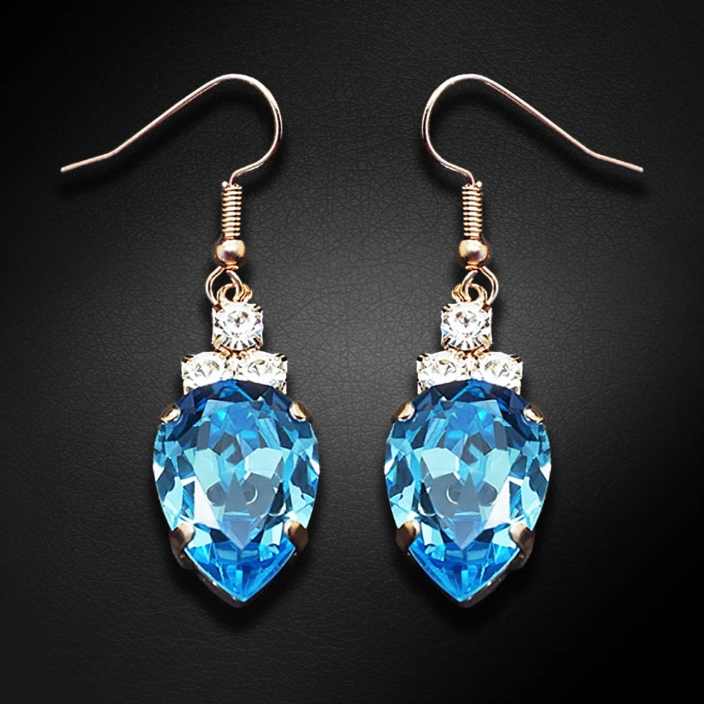 Diamond Sky Jewelry Auskarai „Leonora (Aquamarine Mėlyna)“ su Swarovski® kristalais