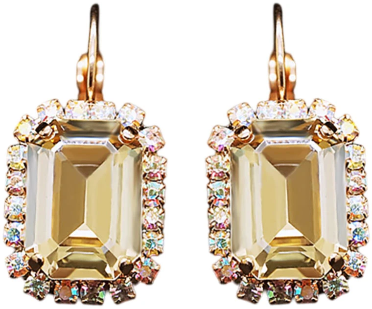 Diamond Sky Jewelry Auskarai „Lourdes II (Golden Shadow)“ su Swarovski® kristalais