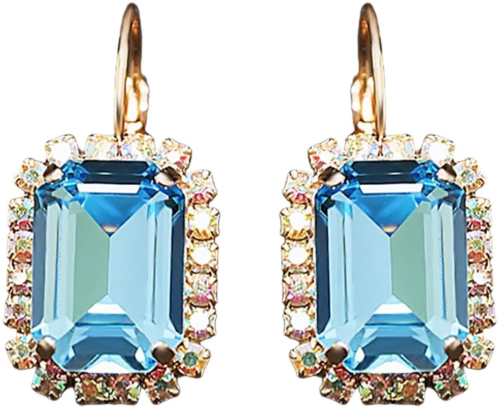 Diamond Sky Jewelry Auskarai „Lourdes II (Aquamarine Mėlyna)“ su Swarovski® kristalais