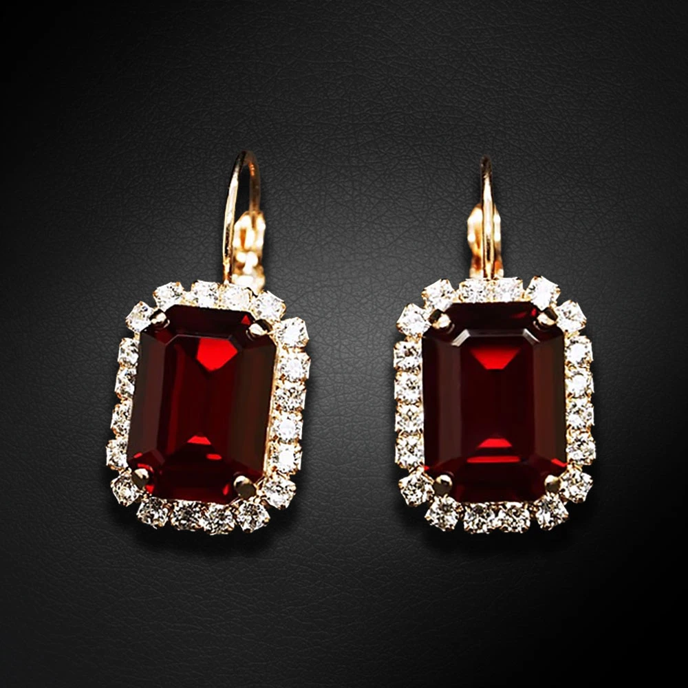 Diamond Sky Jewelry Auskarai „Lourdes II (Siam)“ su Swarovski® kristalais