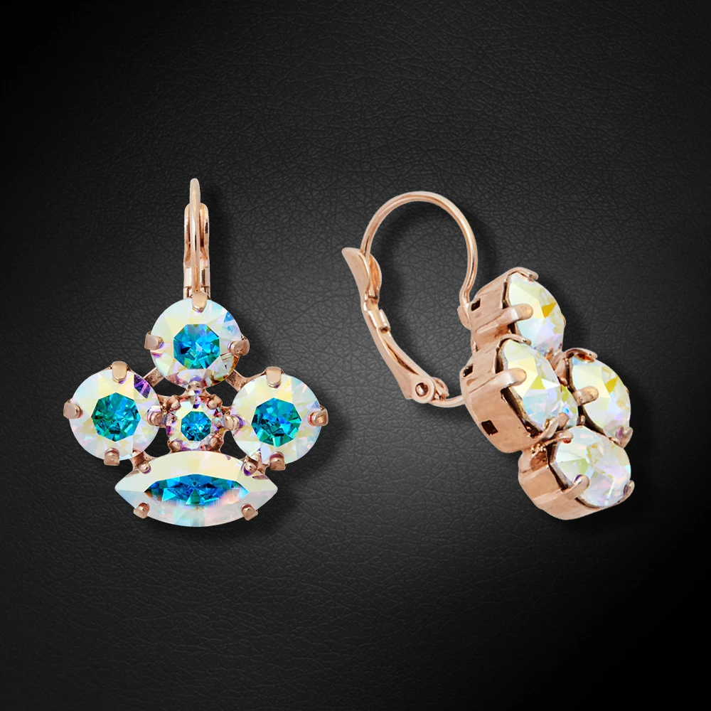 Diamond Sky Jewelry Auskarai „Morion (Aurora Borealis)“ su Swarovski® kristalais