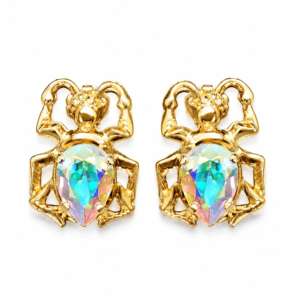 Diamond Sky Jewelry Auskarai „Skarabeus (Aurora Borealis)“ su Preciosa® kristalais