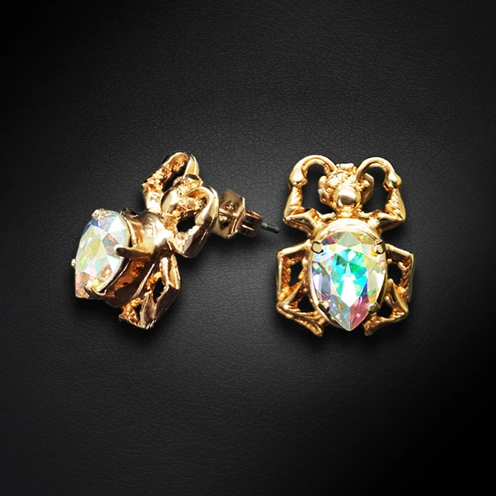 Diamond Sky Jewelry Auskarai „Skarabeus (Aurora Borealis)“ su Preciosa® kristalais